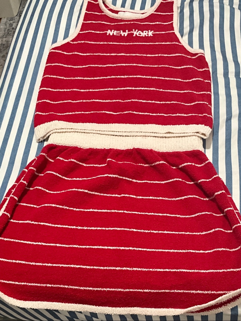 Zara Red and White Striped Kids Matching Set